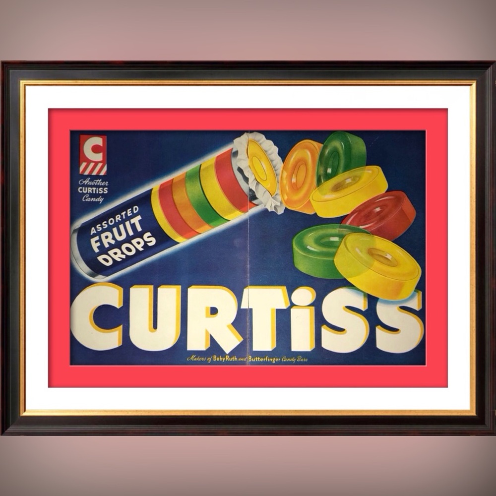 Vintage Curtiss Fruit Drops Candies Advertising Print